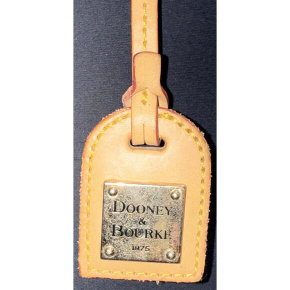 DOONEY & BOURKE Y2K Square Logo BEIGE BROWN LEATHER LUGGAGE Key FOB TAG - Picture 7 of 15